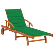 Lettino Prendisole da Giardino con Cuscino Massello di Acacia cod mxl 11786