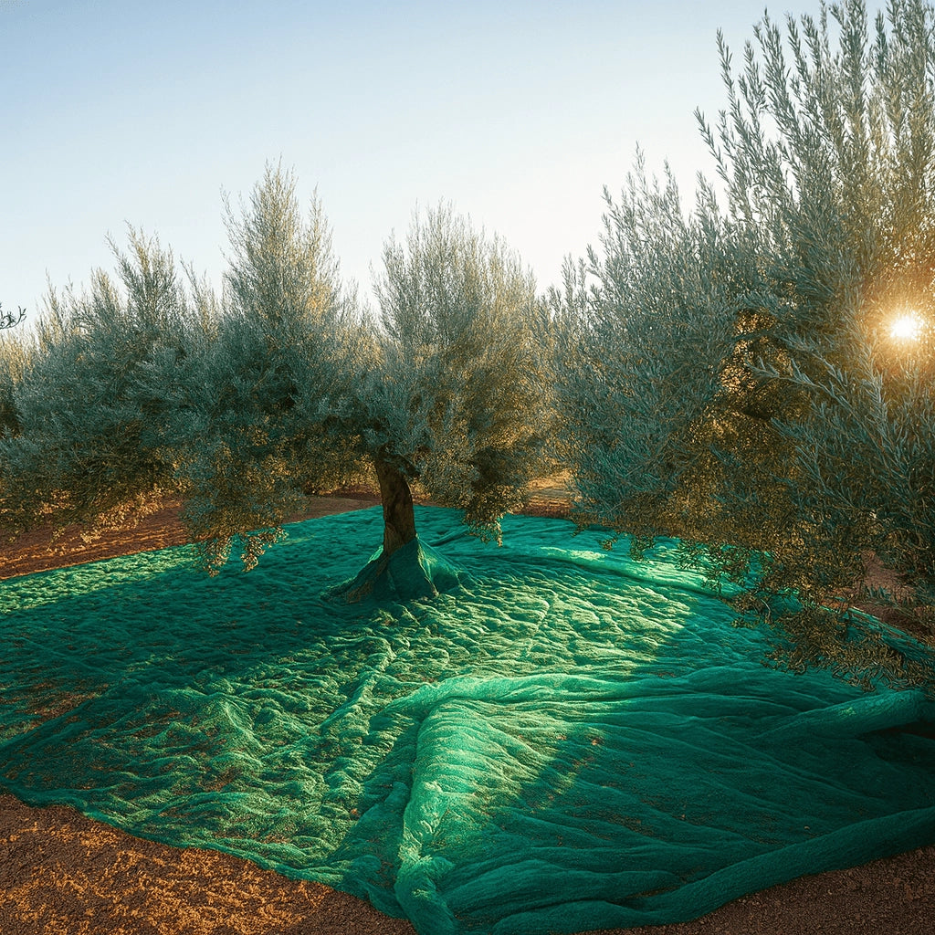 TELO RETE RACCOLTA OLIVE MT.10X10 ANTISPINA CON SPACCO E APERTURA E CON OCCHIELLI