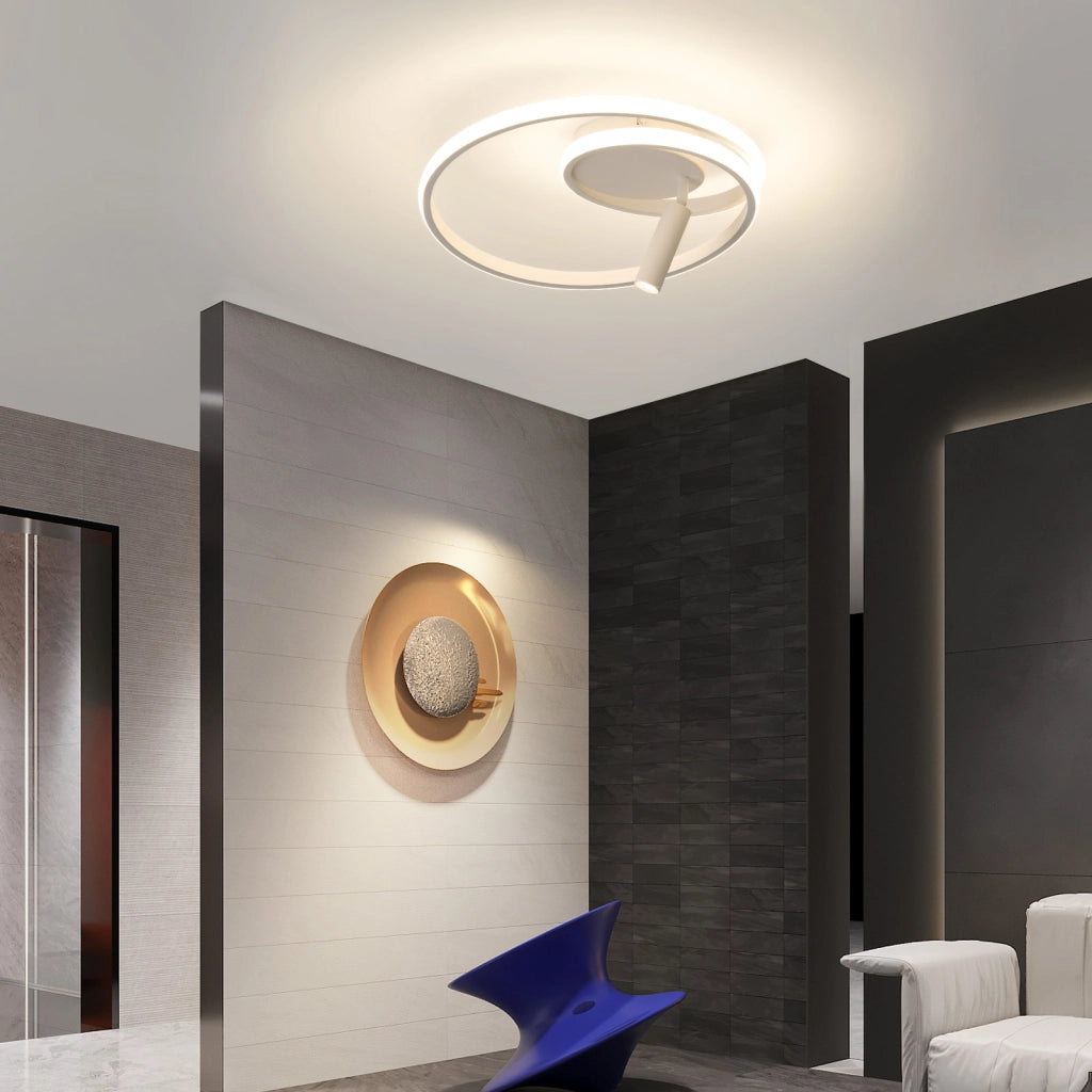 ZMH Lampada da soffitto plafoniera LED dimmerabile 40cm 37W bianca telecomando per cucina