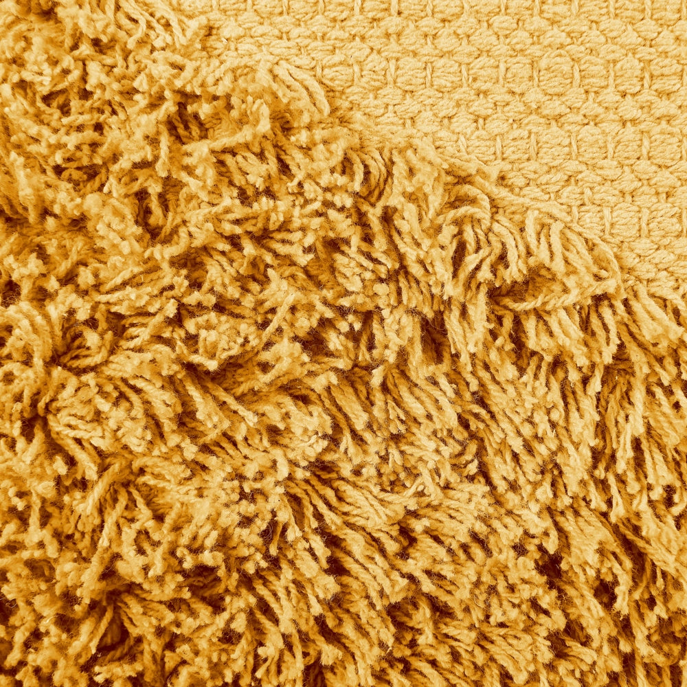 Set di 2 cuscini decorativi in cotone giallo 45 x 45 cm federa boho trapuntata a motivi geometrici solidi