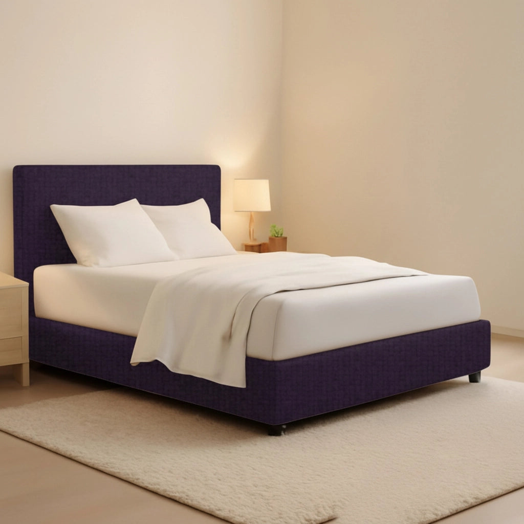 Widnes, Letto Matrimoniale Sfoderabile Made in Italy, Viola