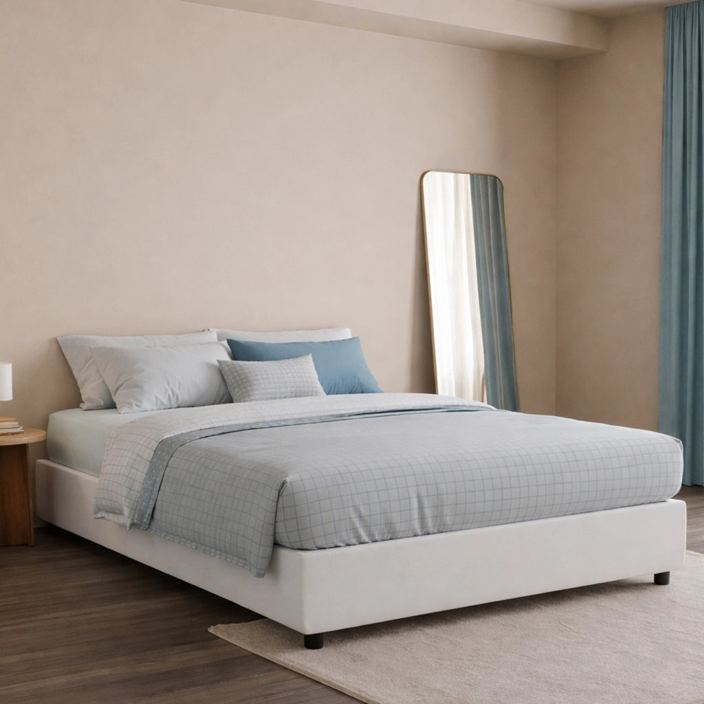 Letto Matrimoniale Apel, Letto Matrimoniale Materasso Incluso Made in Italy, Bianco