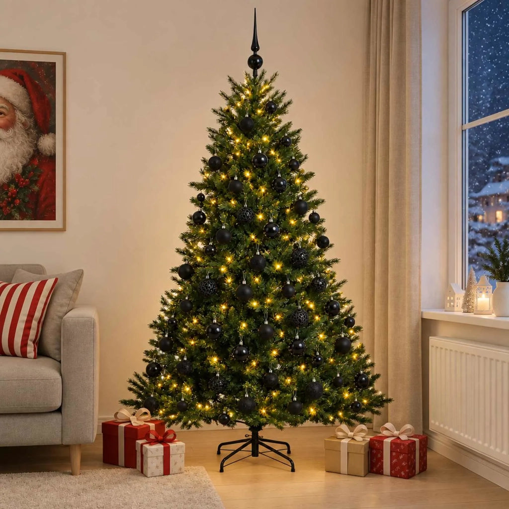 Albero di Natale artificiale con palline 210 cm 300 LED 3466371