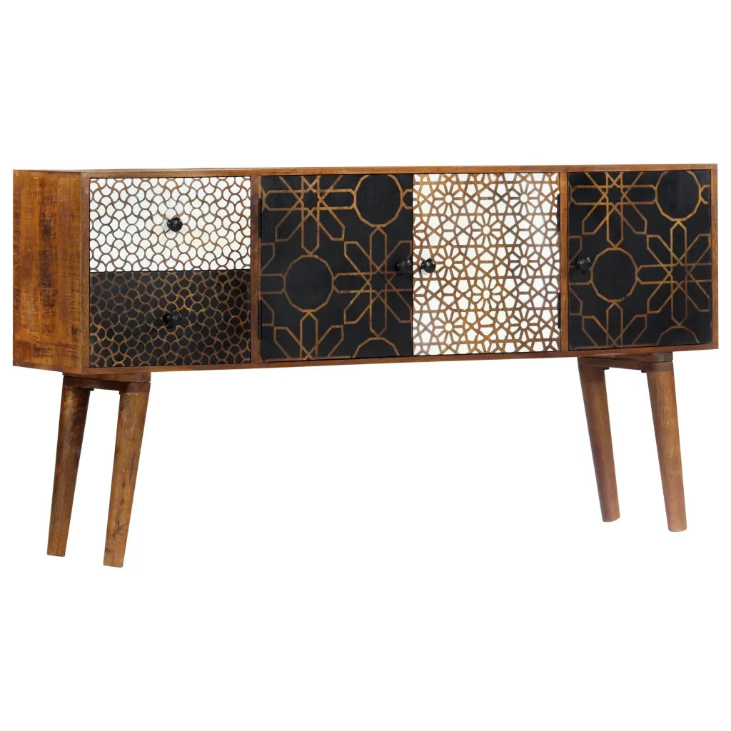 Credenza con Motivo-Buffet-Armadio da cucina Stampato 130x30x70 cm in Massello di Mango