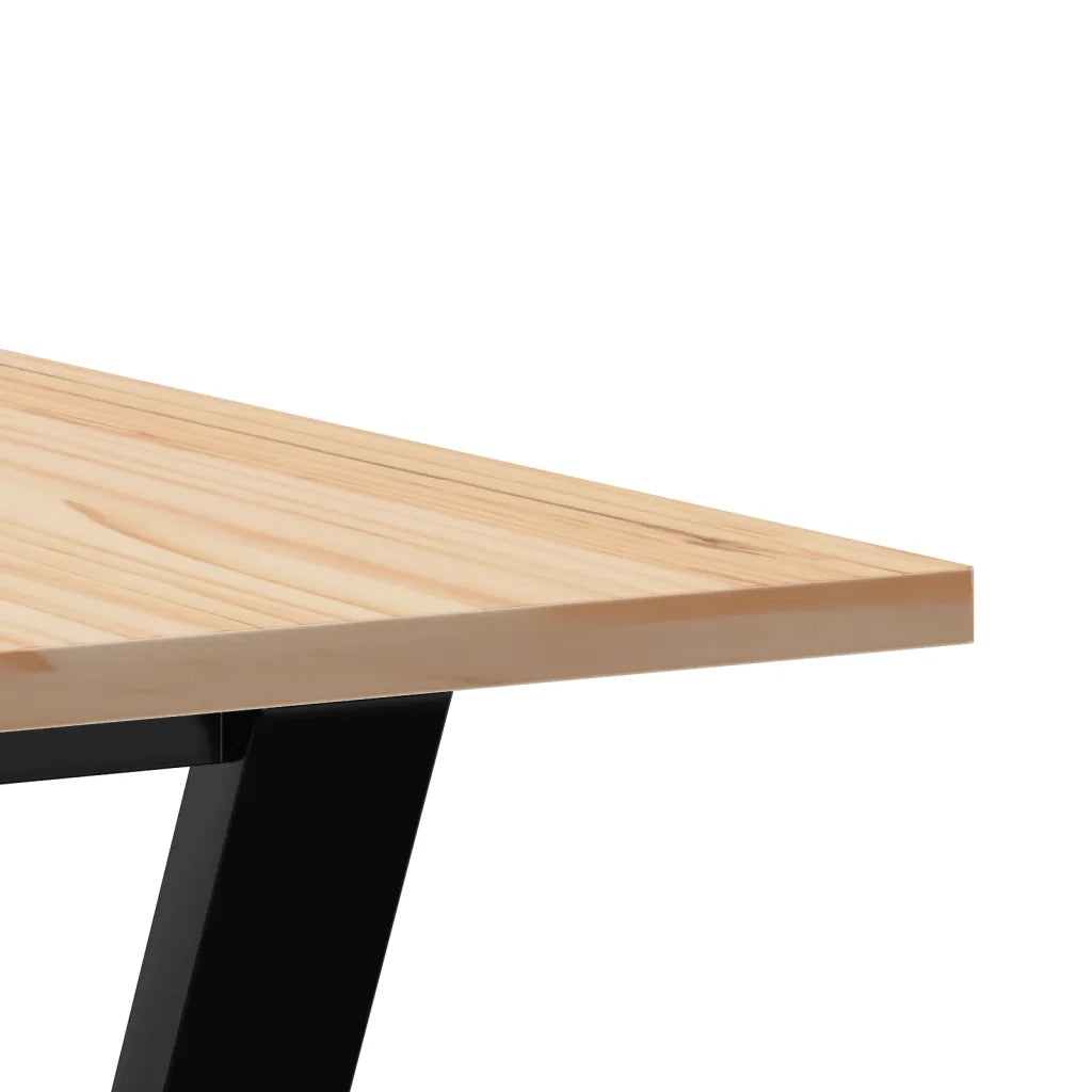 Tavolo da Pranzo Telaio a Y 60x60x75 cm Legno Pino e Acciaio