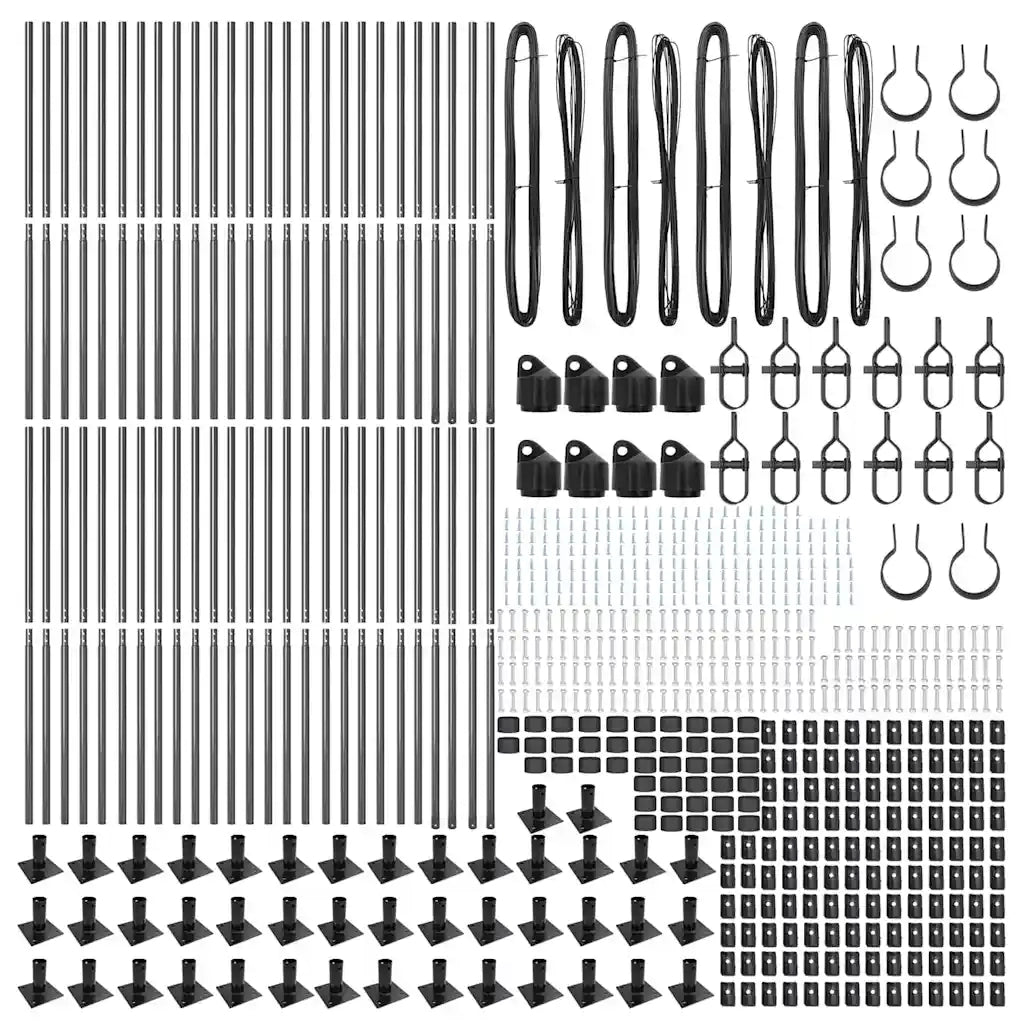 Palo della recinzione 52 pcs Grigio 3,2 x 3,2 x 150 cm 3350248