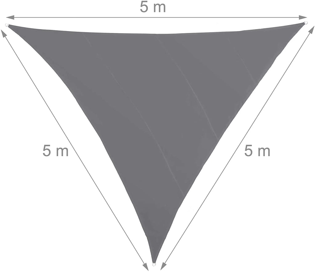 Vela ombreggiante triangolare 5 x 5 x 5 m grigia 13_0002940_3