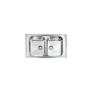 CM 011294.X1.01.2016 Zenith Lavello da incasso 2 vasche acciaio inox antigraffio (86x50x19 cm) colore Acciaio