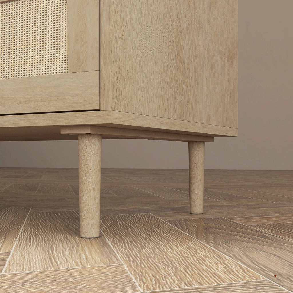 Cassettiera 6 cassetti con intreccio rattan ¨C Xylo ¨C legno chiaro 110x40x75 cm