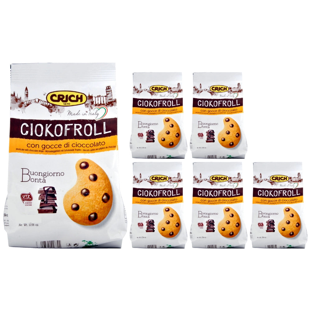 Crich ciokofroll con gocce di cioccolato biscotti 6 sacchetti da 600 grammi