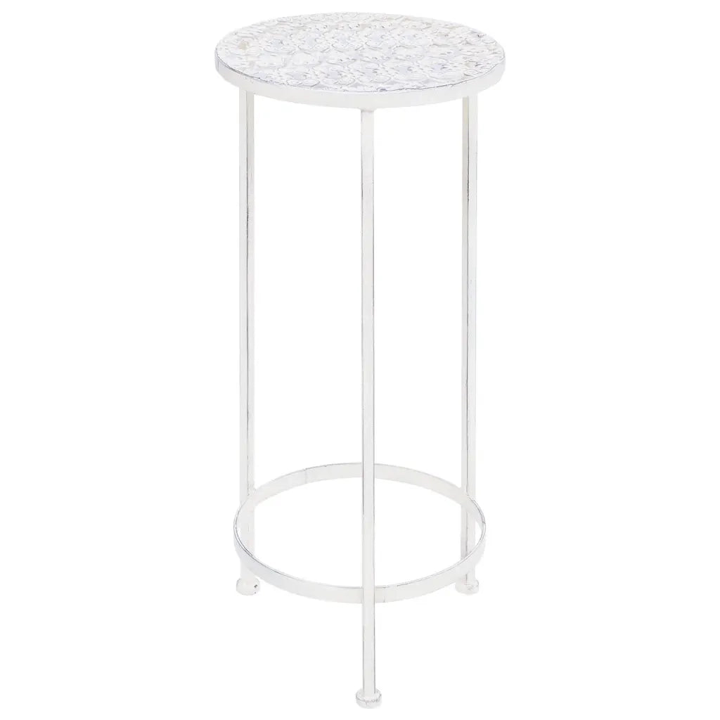 Set Piedistalli per Piante 3 pz Vintage Effetto Bianco Anticato 245937