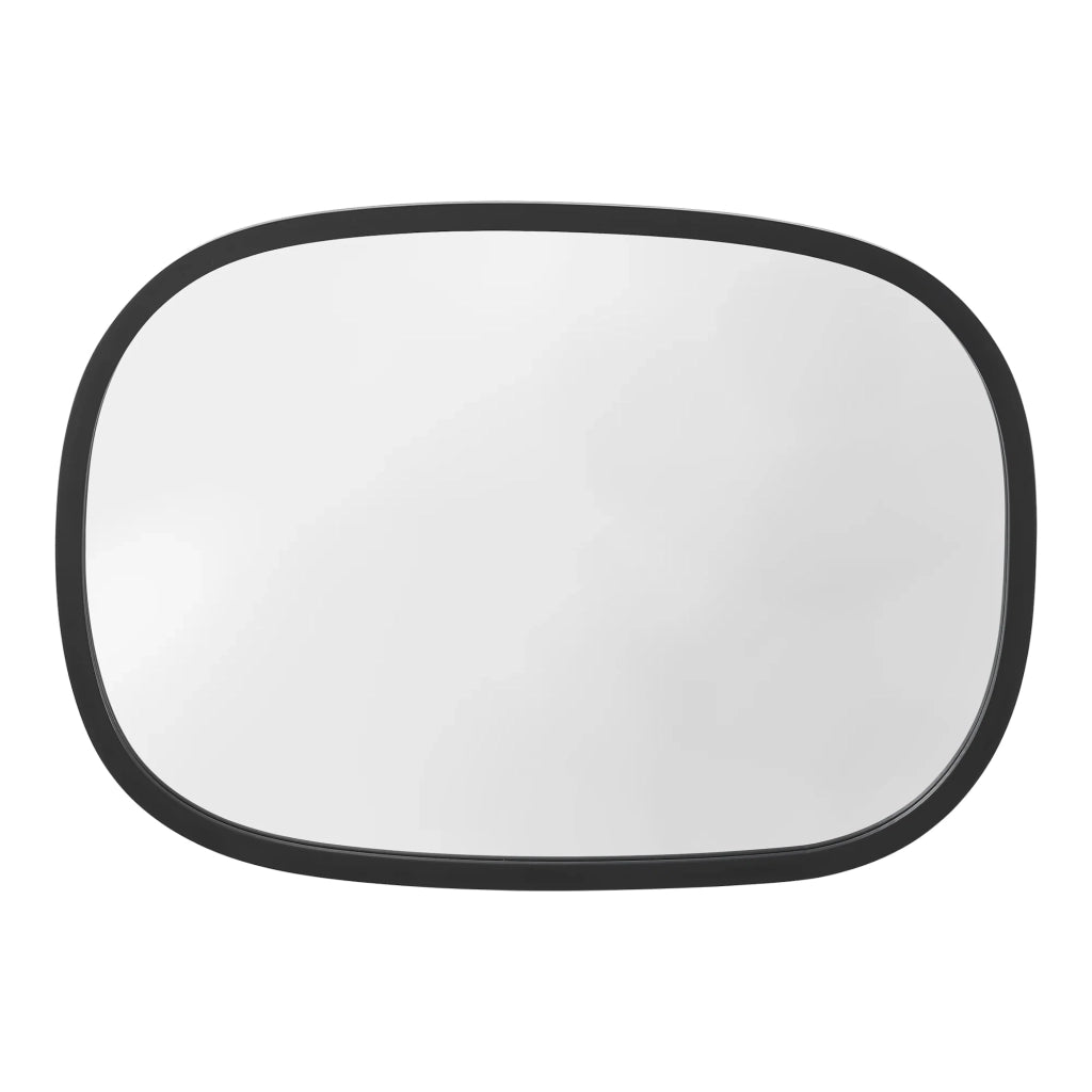 Specchio da parete ovale 70 x 50 cm nero opaco 03_0007896