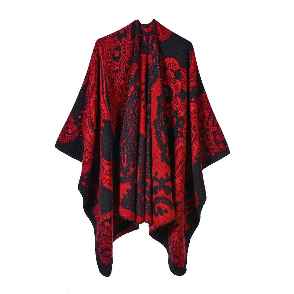 Elegante sciarpa in cashmere da donna per autunno e inverno, scialle e mantello spessi e caldi.