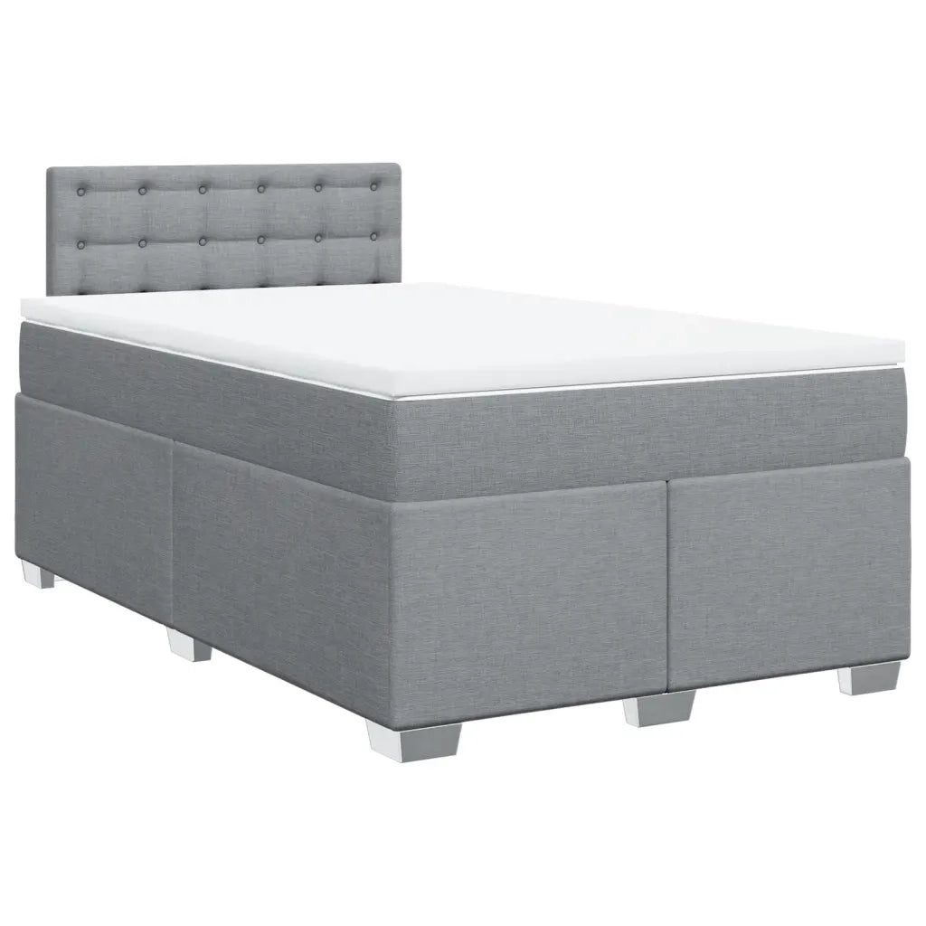 Giroletto a Molle con Materasso Grigio Chiaro 120x200cm Tessuto