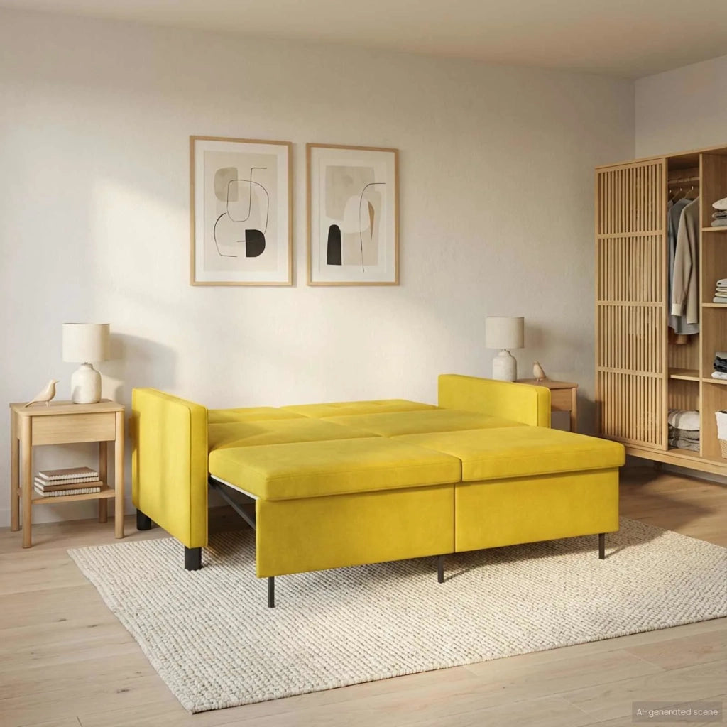 Divano letto | Sof¨¤ letto | Letto singolo Giallo Tessuto
