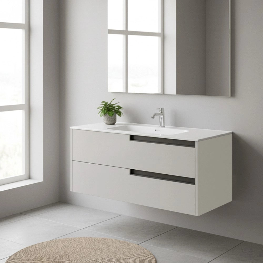 Mobile bagno sospeso Modular colore cashmere con cassetti 100x45x50H