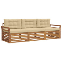 Set di divani da esterno con cuscino 3 pcs Naturale e Beige 3372943