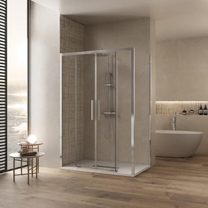 Box Doccia Angolare 80x170 cm 2 Ante Scorrevoli in Cristallo Trasparente 6mm H195 Bonussi Eliane