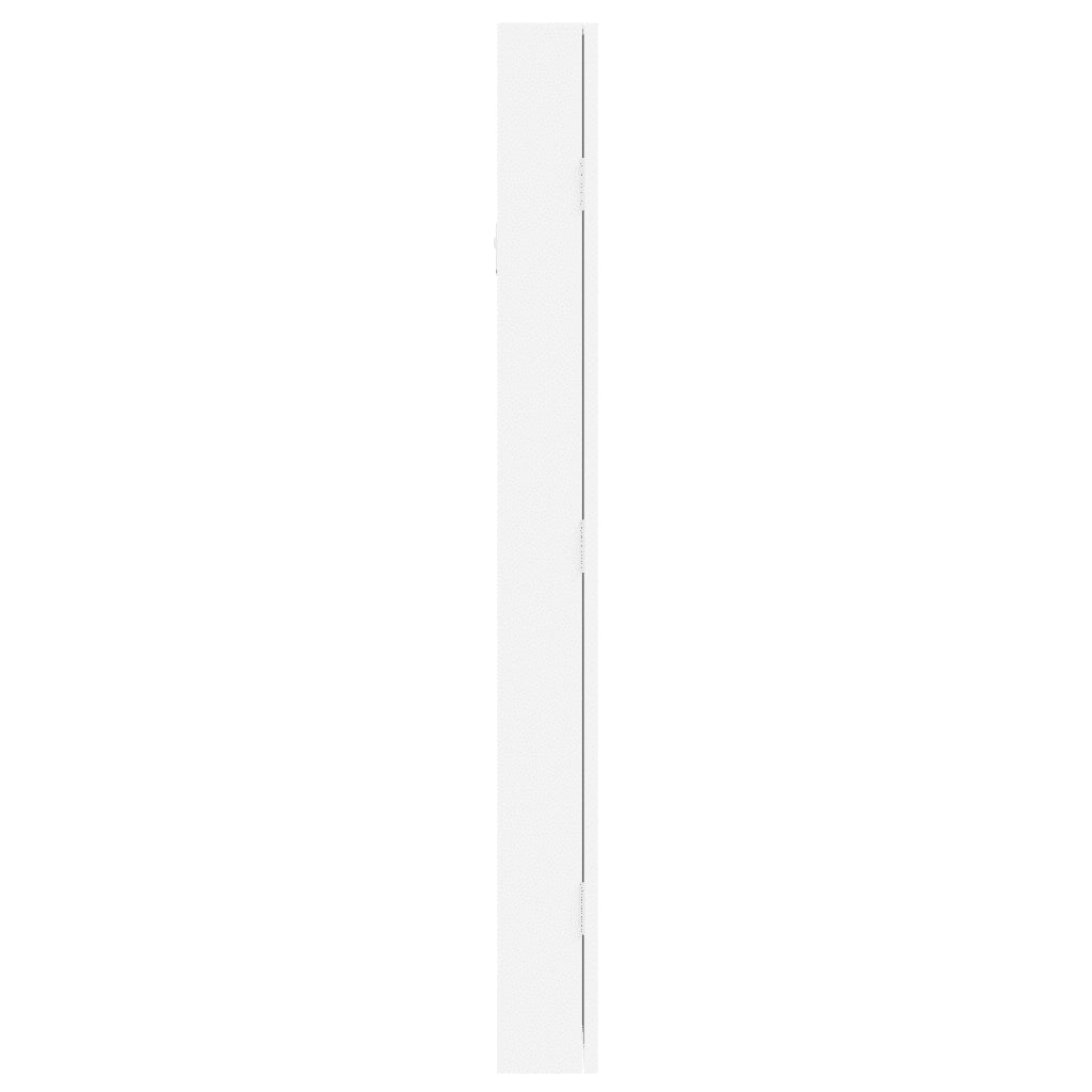 Armadio Portagioie con Specchio a Muro Bianco 30x8,5x90 cm 353211