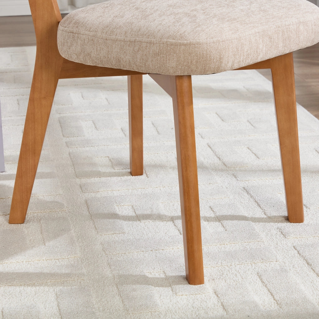 Sedie da Pranzo Set 2 Pezzi ¨C MINIMAL ¨C Tessuto Imbottite Gambe Legno Massello