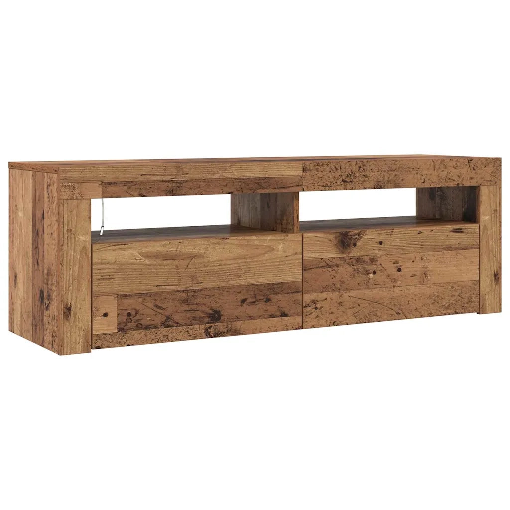 Mobile Porta TV con LED Legno Antico 120x35x40 cm Multistrato 856319