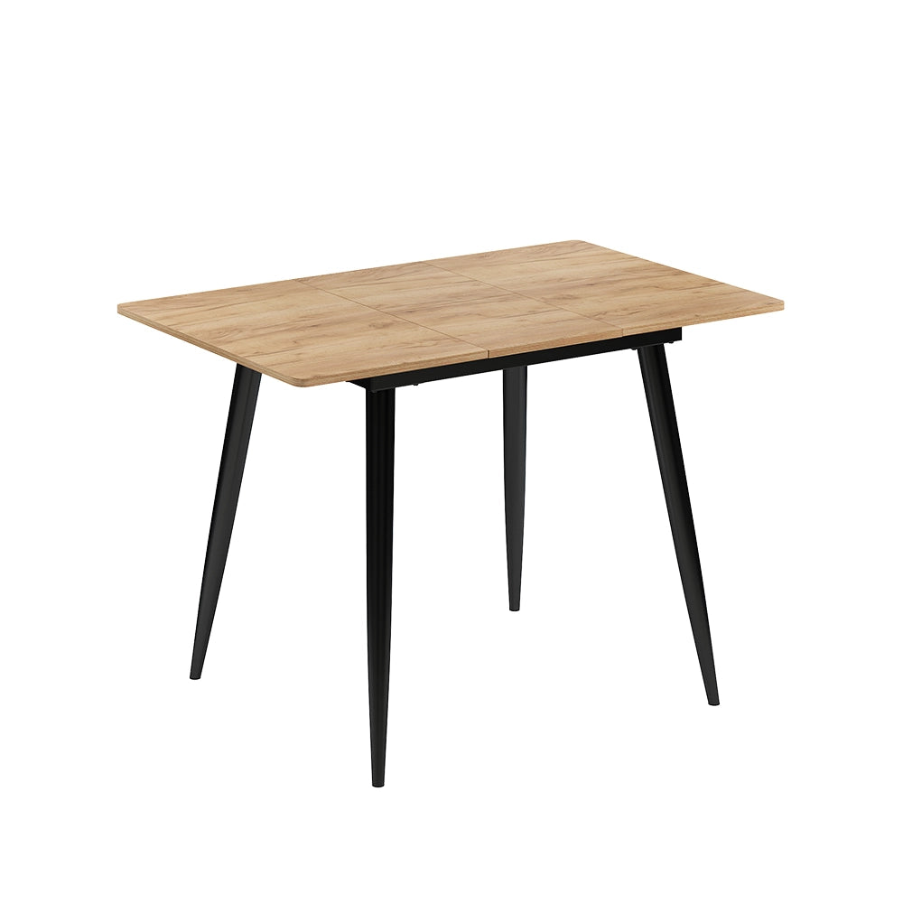 Vicco Tavolo da pranzo Rovere nero/oro 80 x 70 cm Estensibile