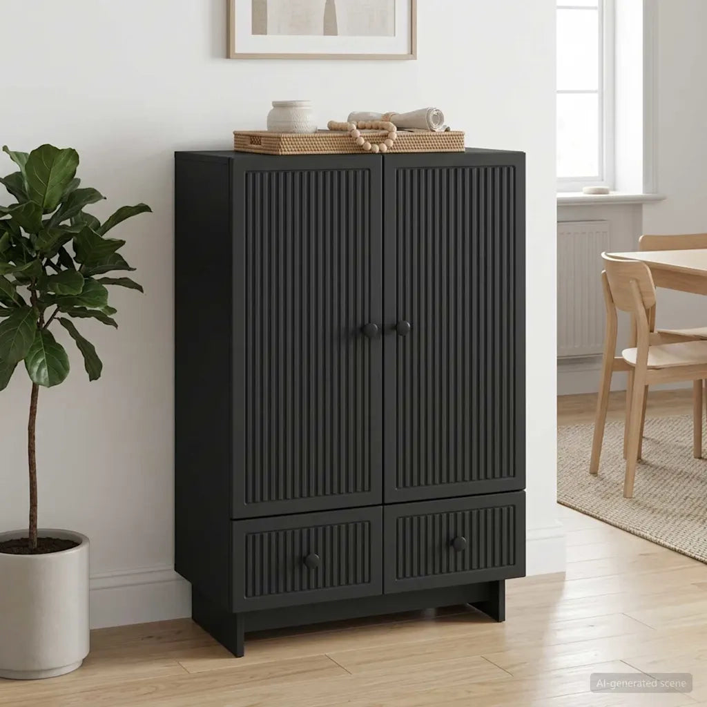 Credenza Nero 66 x 34,5 x 95 cm Legno ingegnerizzato 893976