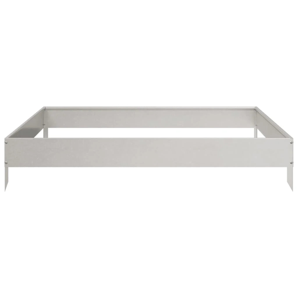 Fioriera rialzata per piante e fiori terrazza giardino 100 x 100 x 18,5 cm acciaio inox argento 02_0039261