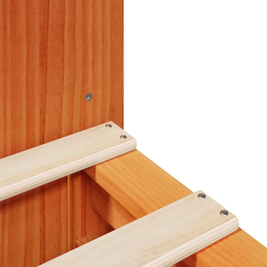 Letto Libreria senza Materasso Marrone Cera 135x190 cm Legno 3323895