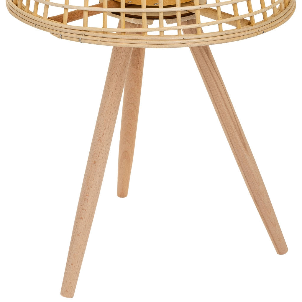 Lanterna portacandele in bambù e rattan marrone d36x31/64h