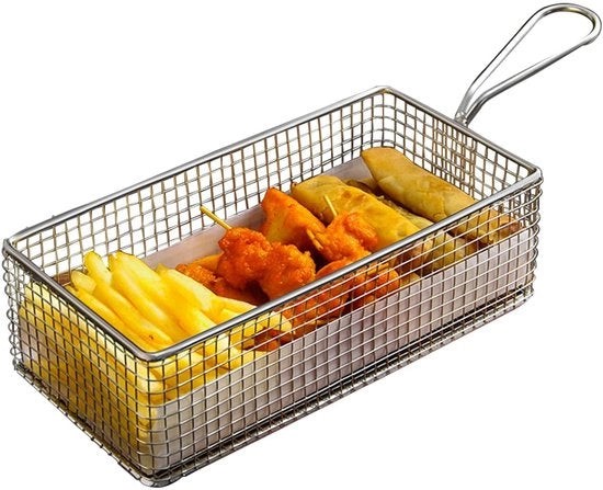 Presentazione di Fritture con Maniglie - Ideale per Cibi Fritti - Mandata per Presentazione - Adatto per Cibi Fritti - Maneggevolezza Comoda - Ideale per Feste - Mandata per Cibi