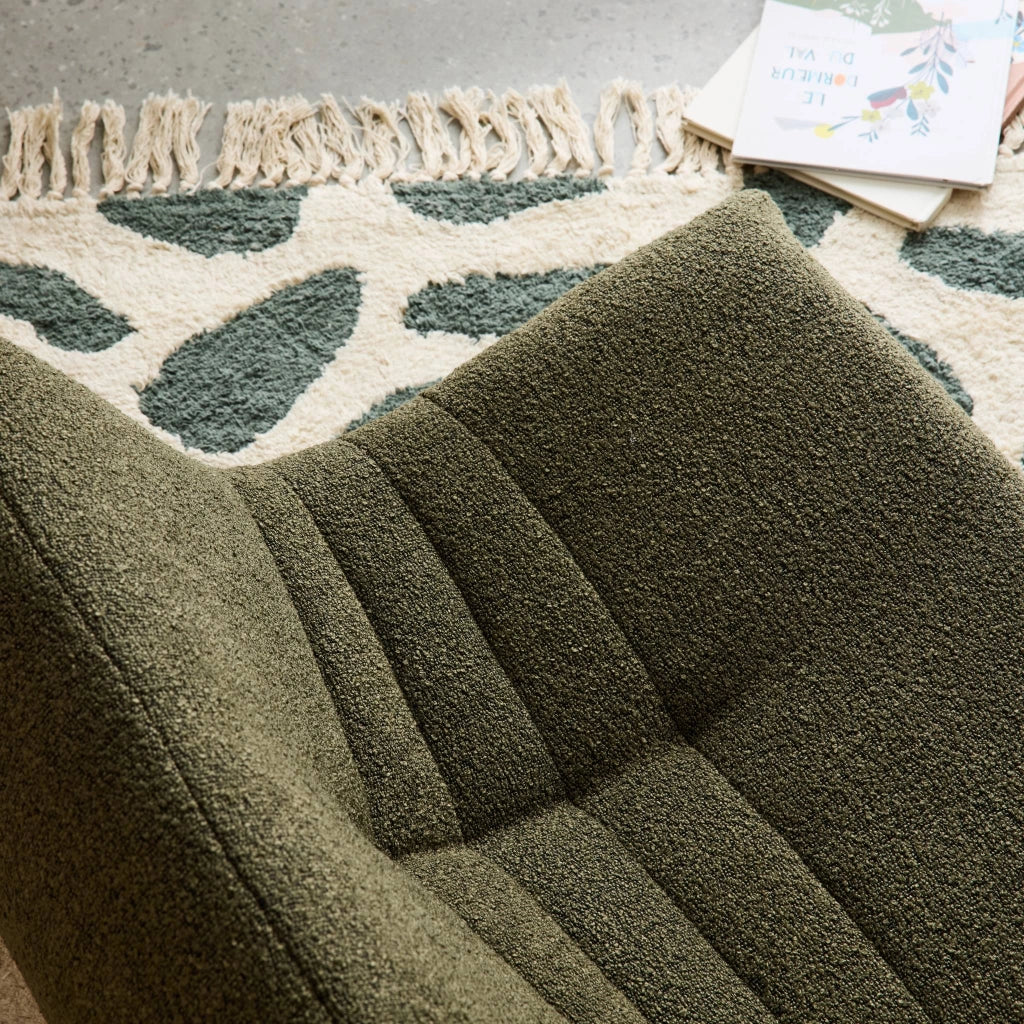Poltroncina per bambini in bouclé testurizzato 1 posto, verde kaki