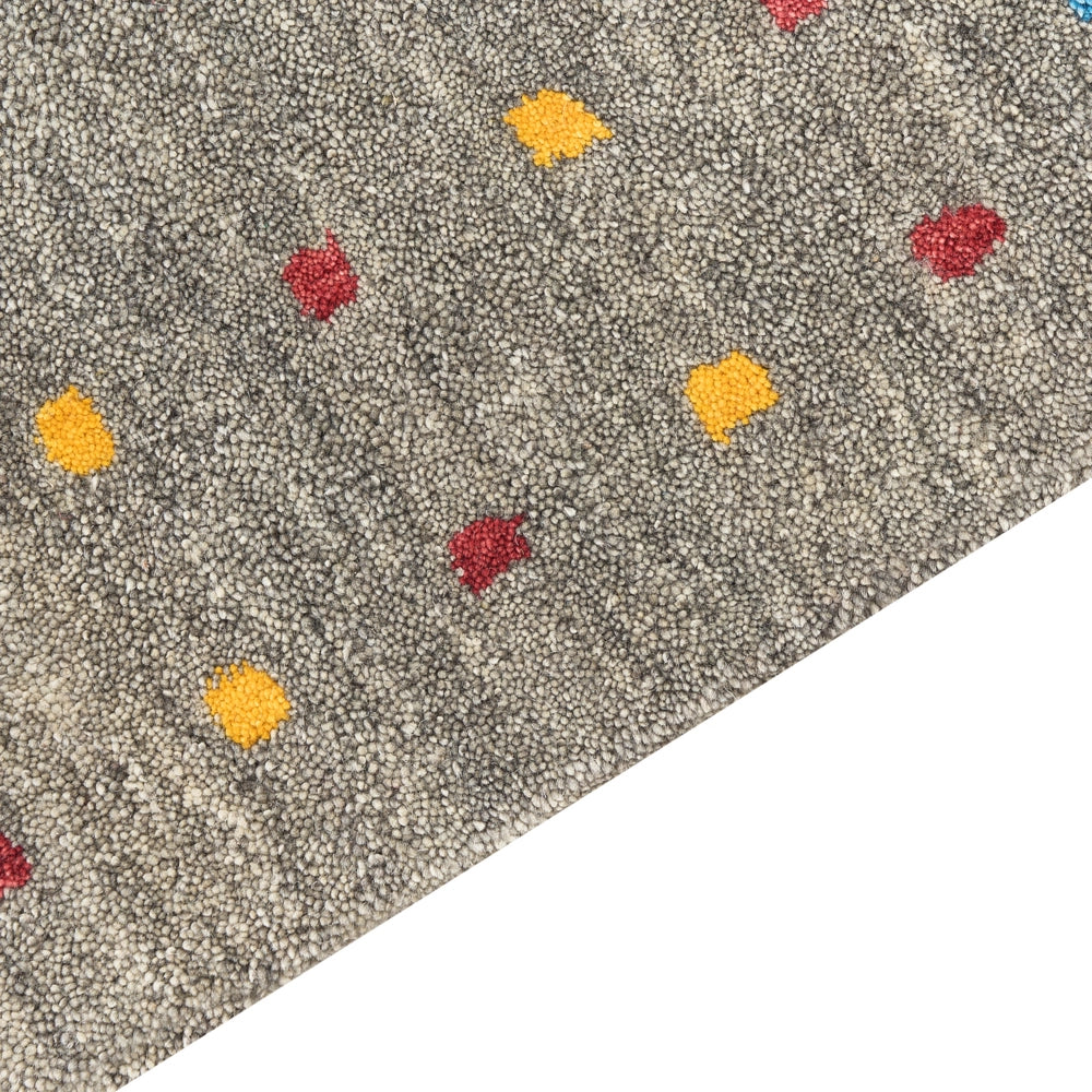 Tappeto Gabbeh in lana multicolore fatto a mano con motivo geometrico 140 x 200 cm soggiorno camera da letto stile boho
