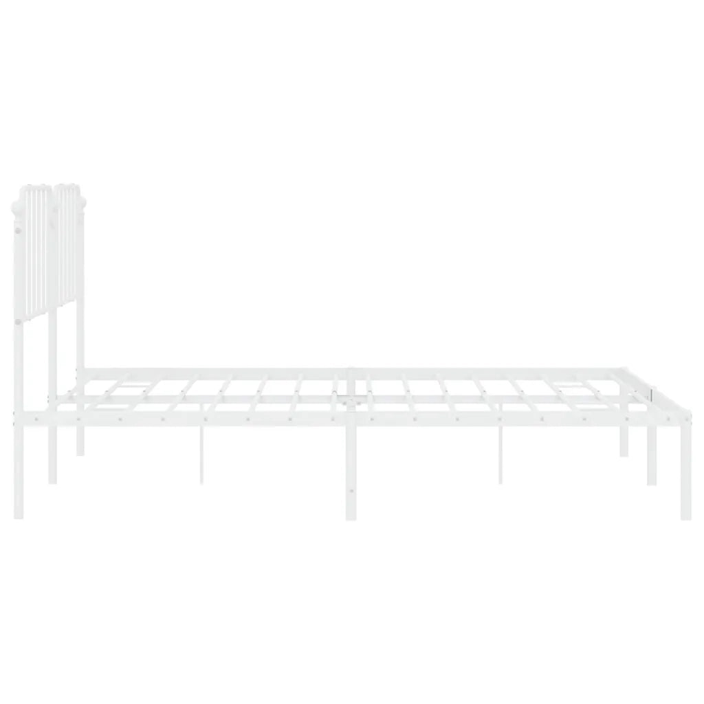 Giroletto con Testiera-Struttura Letto con testiera Metallo Bianco 160x200 cm 801843