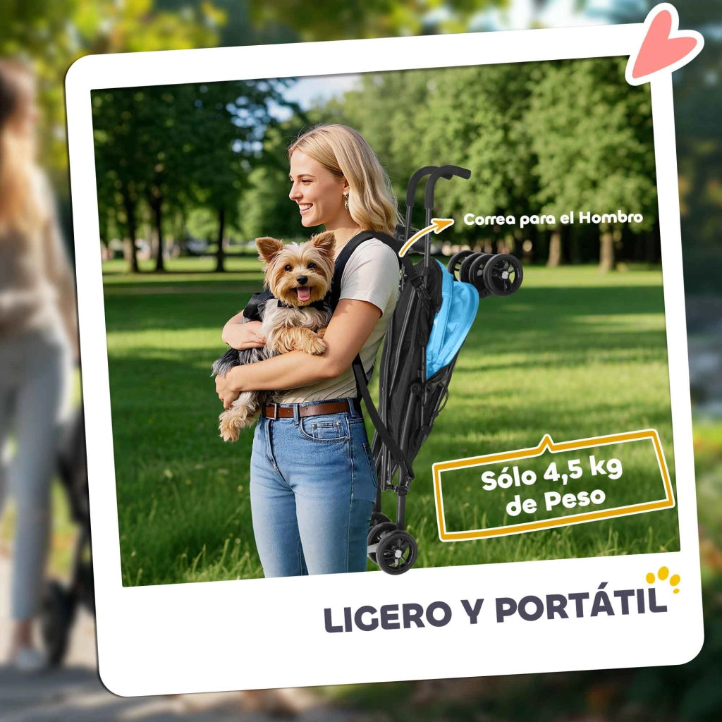 Cuscino per Cane con Portavaso e Finestre in Rete ¨C Zephmum ¨C Blu