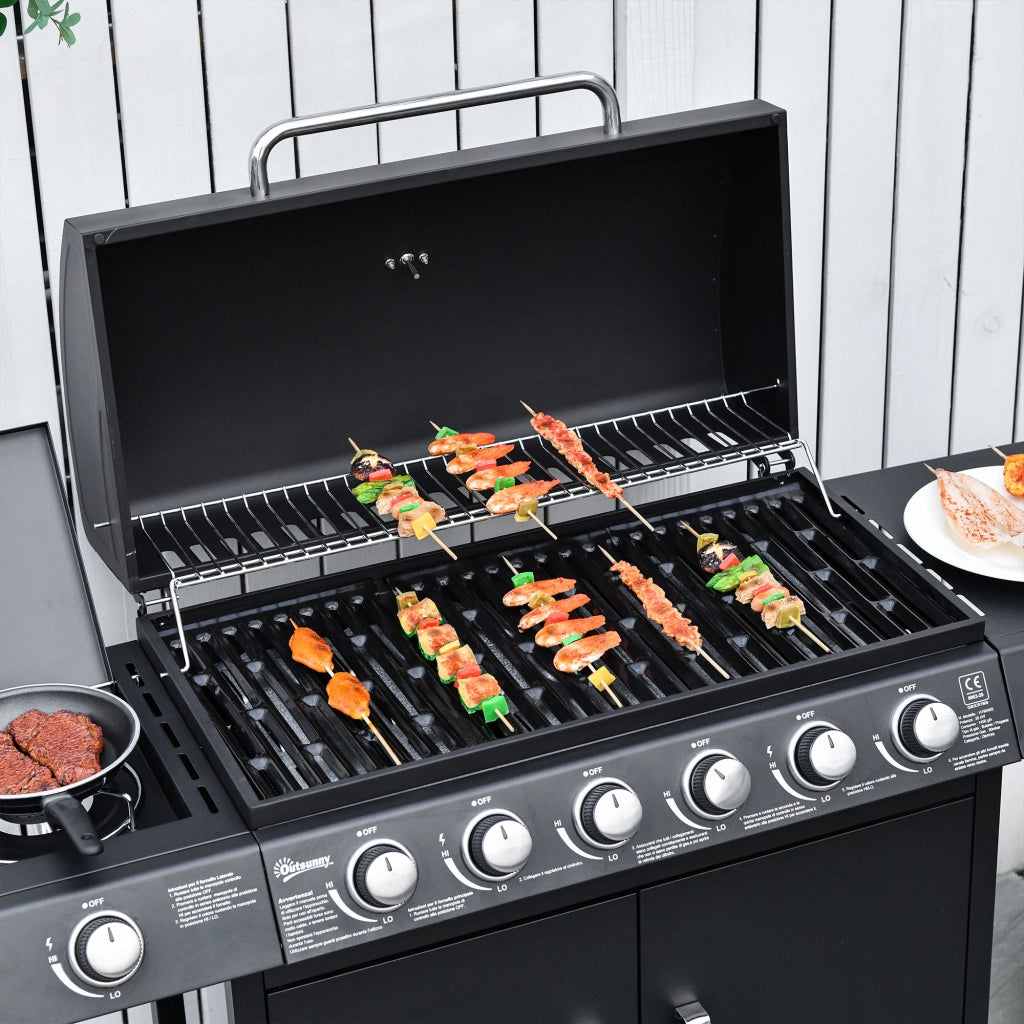 Barbecue Grill a Gas 7 Bruciatori ¨C zephmum ¨C Nero con Termometro