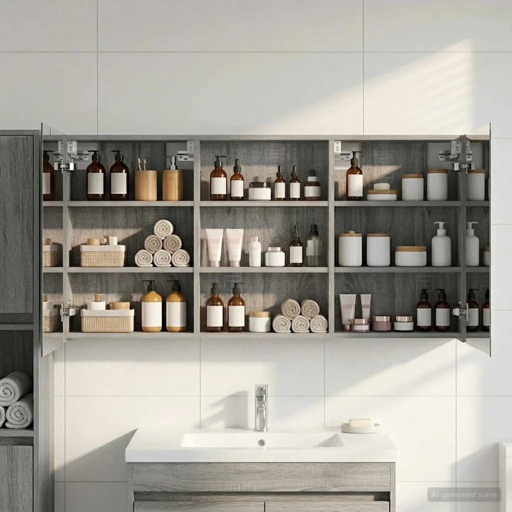 Set di Armadi da Bagno con porta 3 pcs 120 x 10,5 x 60,5 cm 3403733
