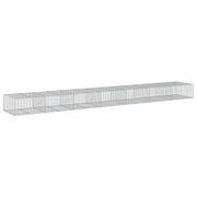 Gabbione recinto a gabbia muro di contenimento con coperchio 700 x 100 x 50 cm ferro zincato argento 02_0040192