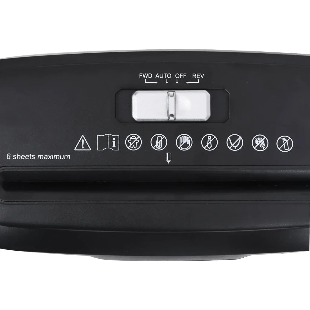 Tritadocumenti 6 Fogli Taglio a Strisce Nero CFW4470022