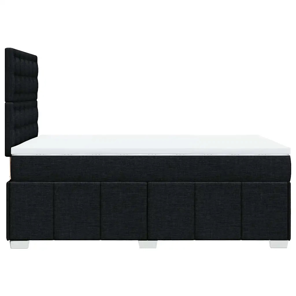 Giroletto a Molle con Materasso Nero 120x190 cm in Tessuto