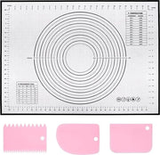 Matte di silicone per la cottura, accessori per la cottura di pasta, fondente, biscotti, cookie, pizza (matte di silicone 60 x 40 cm, nero)