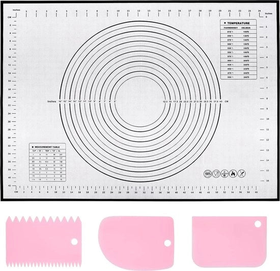 Matte di silicone per la cottura, accessori per la cottura di pasta, fondente, biscotti, cookie, pizza (matte di silicone 60 x 40 cm, nero)