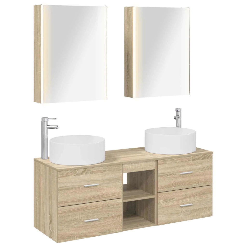 Set di mobili per il bagno 5 pcs Rovere Sonoma 3407089