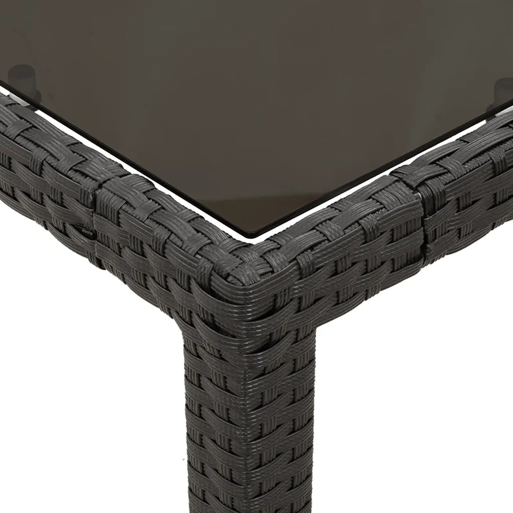 Set da BistrÃ² 3 pz con Cuscini Nero in Polyrattan