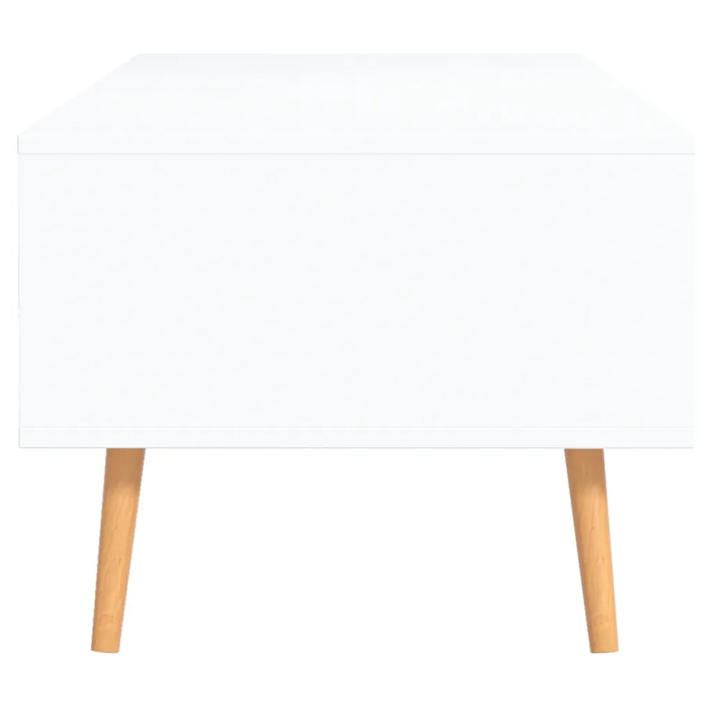 Tavolino da Salotto Bianco e Rovere 100x49,5x43cm in Truciolato