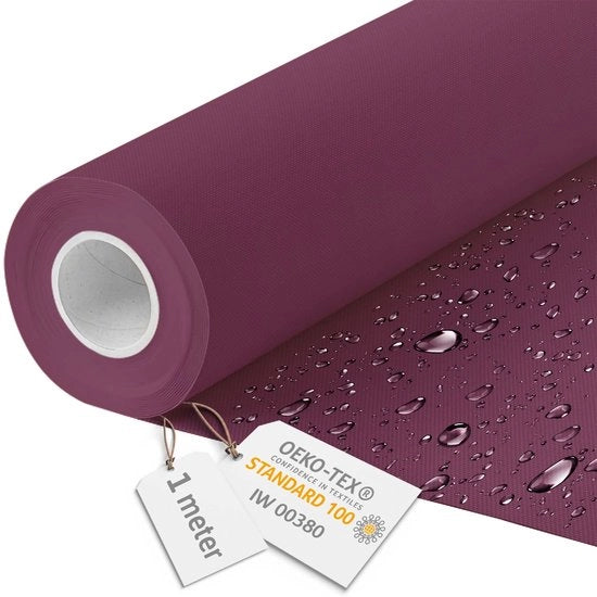 Tela Canvas Acquaparante - Tessuto per metro 160 cm largo - Tessuto impermeabile 220 g/m2 600D - Tessuto in PVC Acquaparante per metro Burgundy 1M