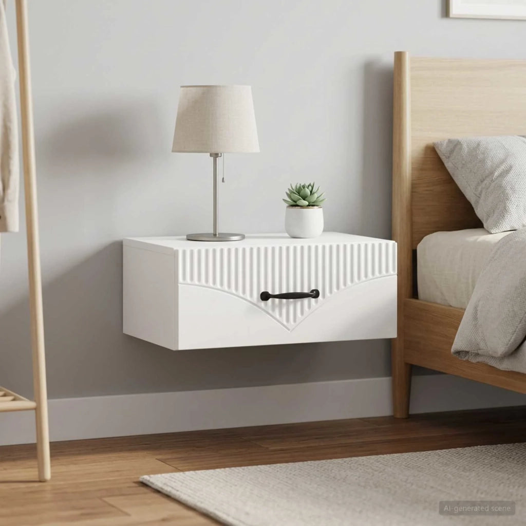 Mobiletto da notte a muro 2 pcs Bianco 49 x 34,5 x 20 cm 898956