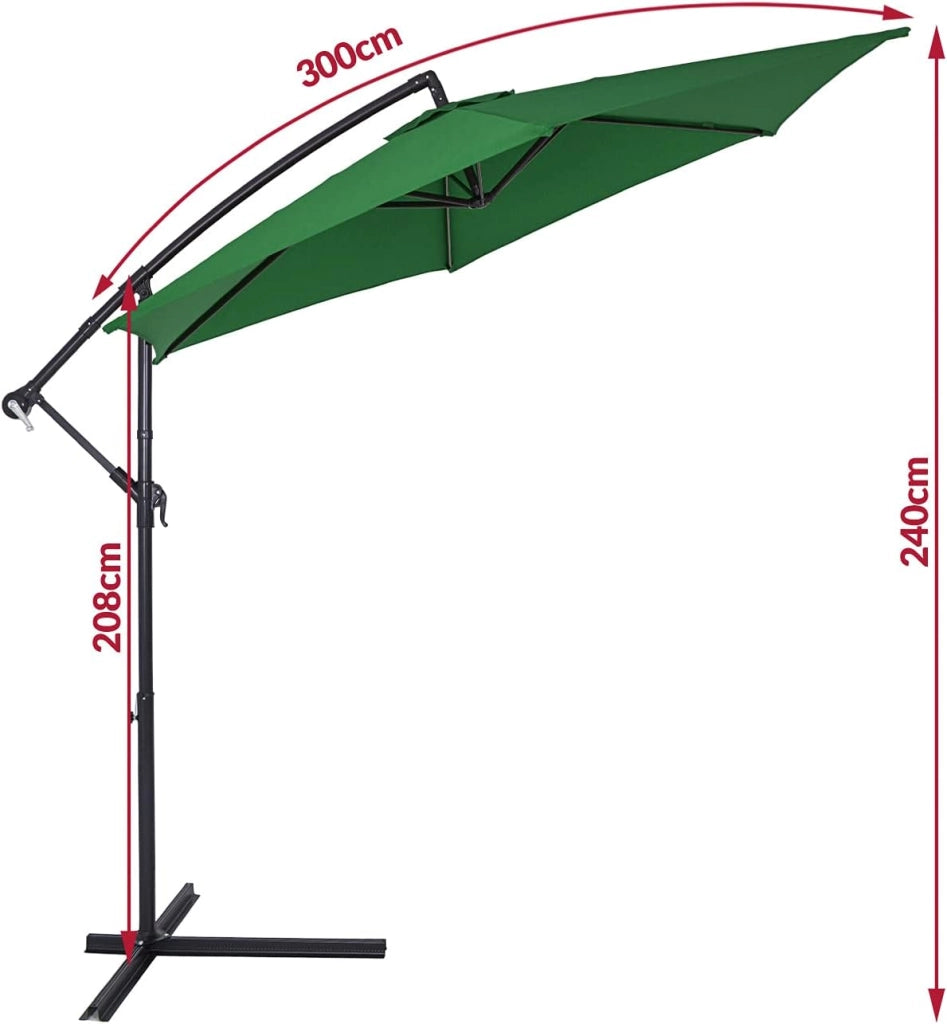 Ombrellone a Braccio Brazil Ø300cm UV50+ Manovella Idrorepellente Ombrelloni Giardino