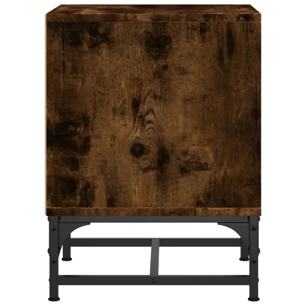 Comodini con Ante in Vetro 2pz Rovere Fumo 35x37x50 cm 836527