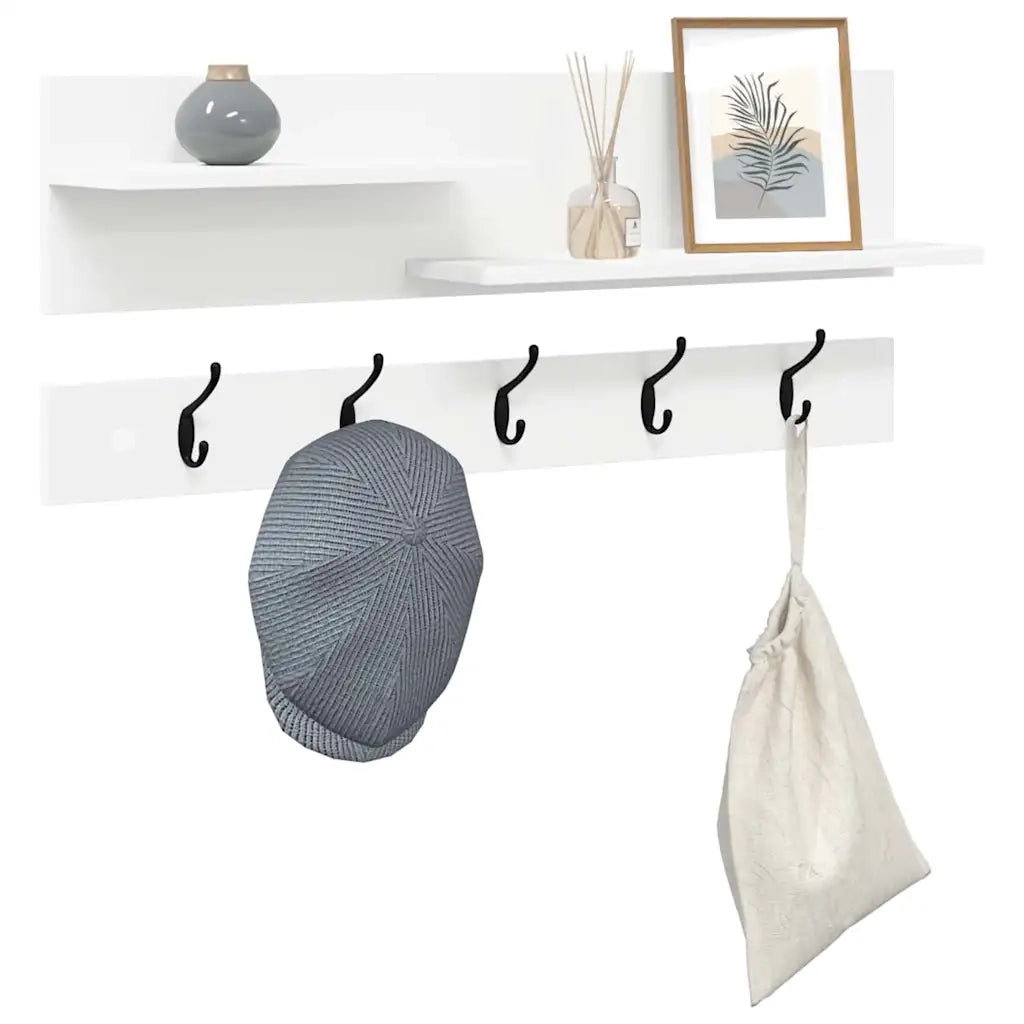 vidaXL Appendiabiti a muro Bianco 90 x 15 x 36 cm Legno multistrato